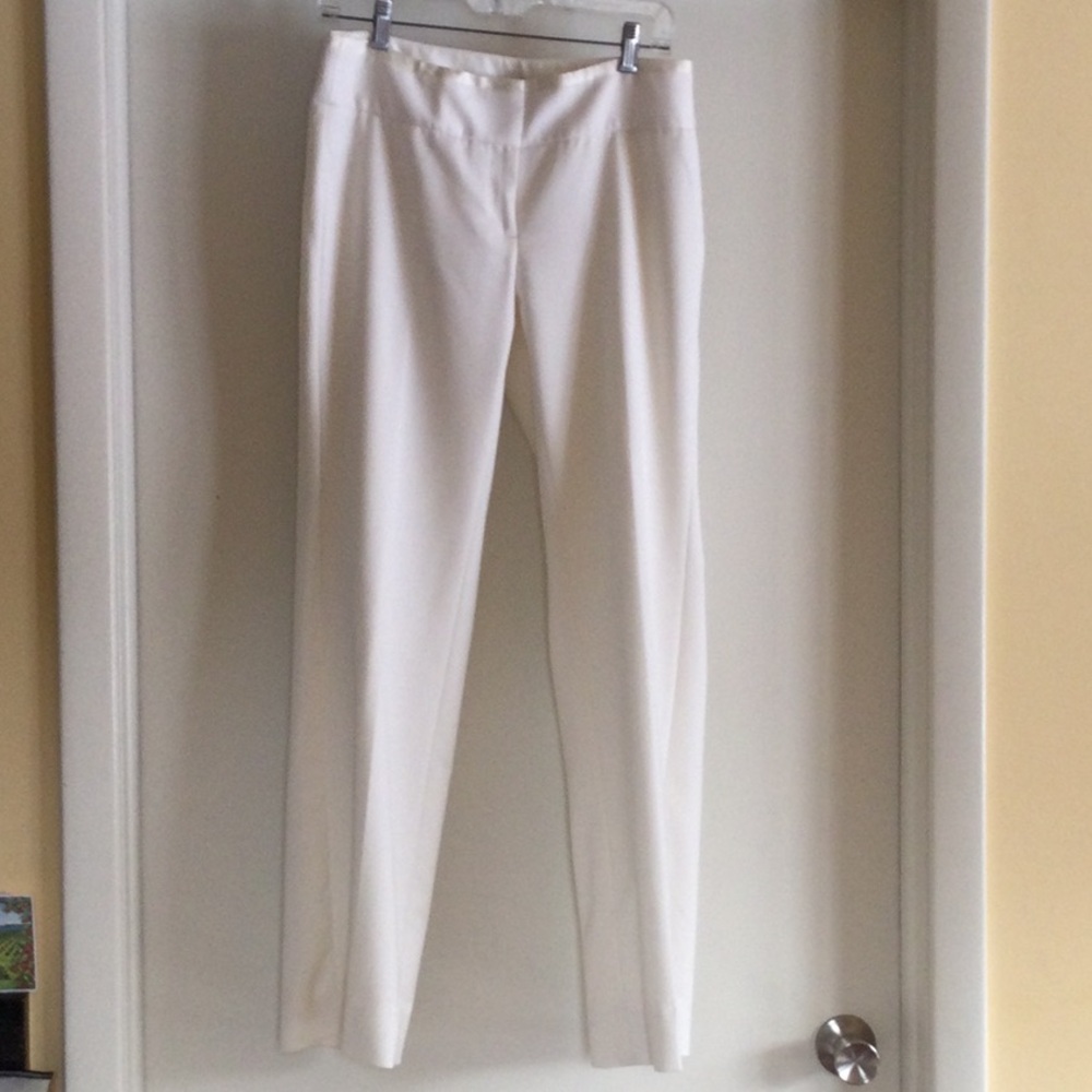 White House Black Market White Straight Leg Pants